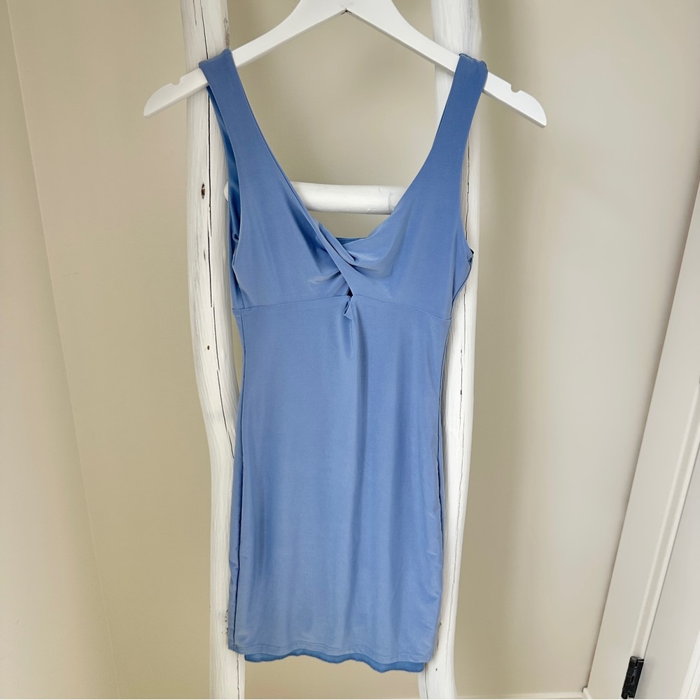 21 Saints Light Blue Sleeveless Twist-Front
Mini Dress Size Small